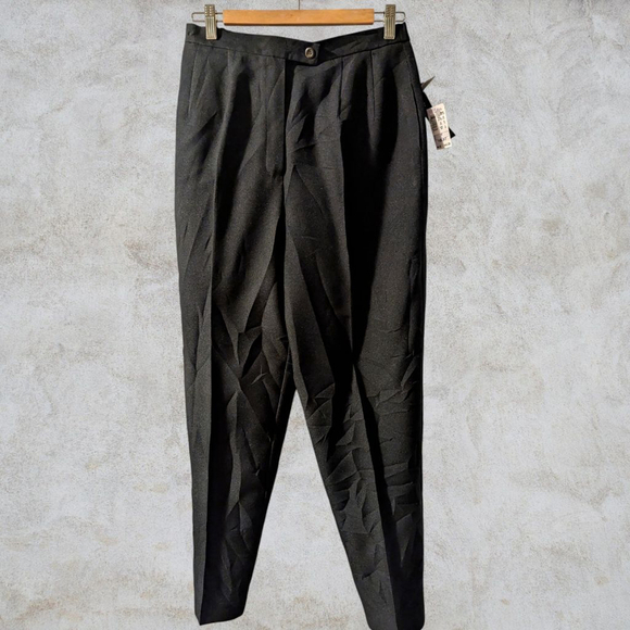 MORTON BERNARD | NWT 90s Vintage Black Polyester Trousers Size 10 - Picture 5 of 11